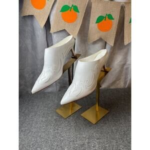 Matisse Marcell Mule Western Tooled Inlay Pointed Toe Women's Heel Size 9M White